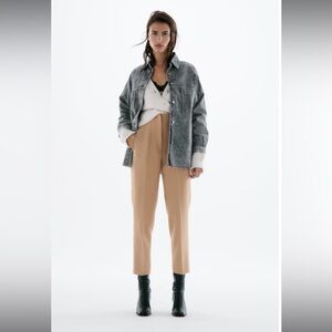 Zara Women’s High Waisted Trouser Pant in Taupe Brown in Size Small